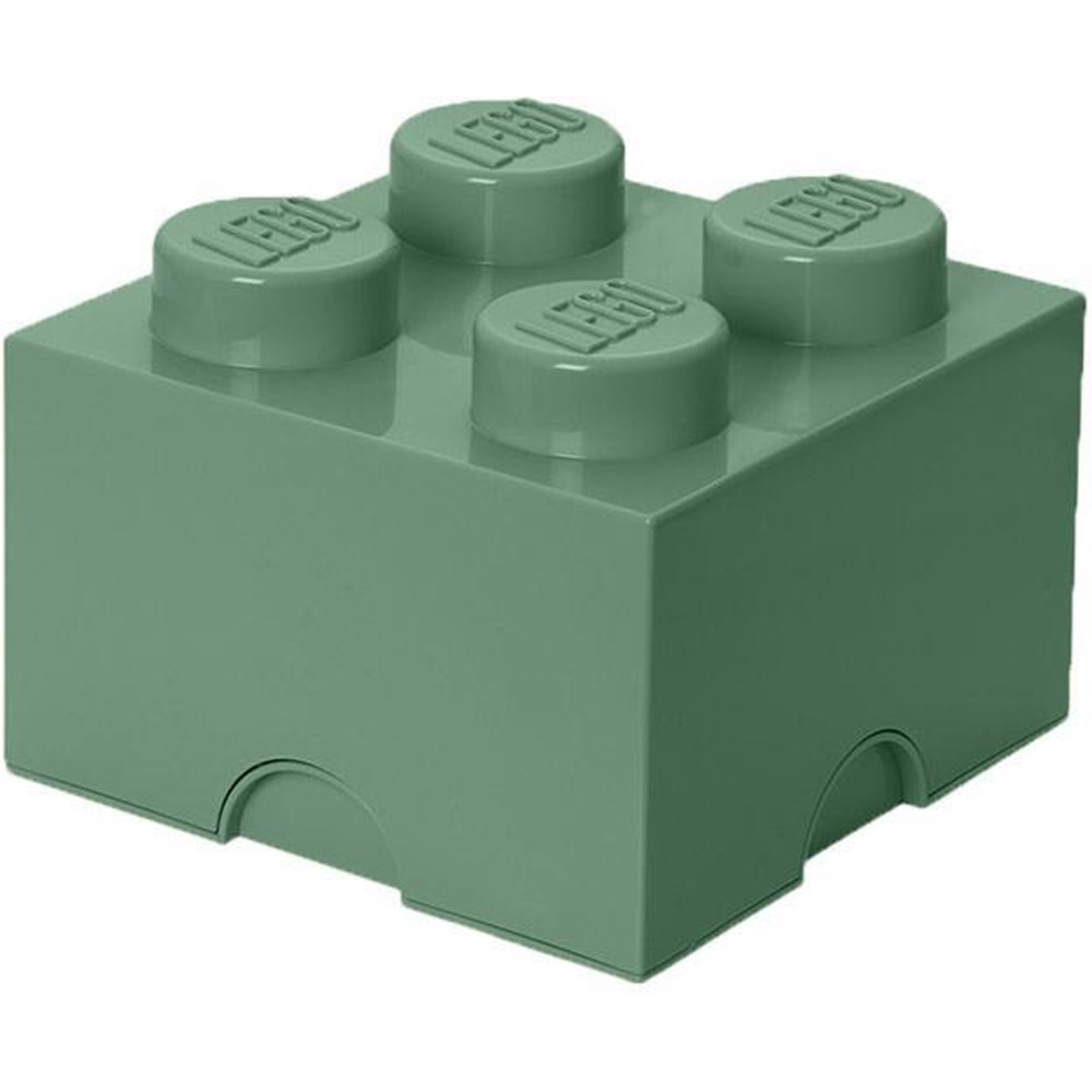 LEGO opbevaring 4 knopper sand-grøn