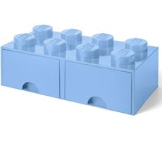 LEGO opbevaring skuffe 8 knopper lyseblå