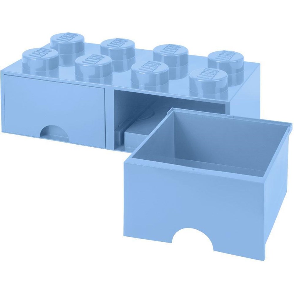 LEGO opbevaring skuffe 8 knopper lyseblå