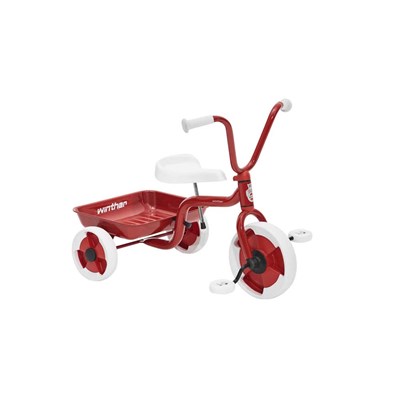 Trehjulet cykel m. vippelad rød/hvid