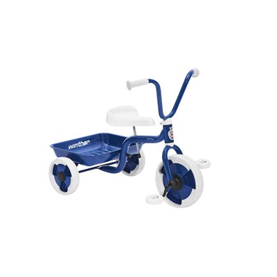 Trehjulet cykel m. vippelad blå/hvid