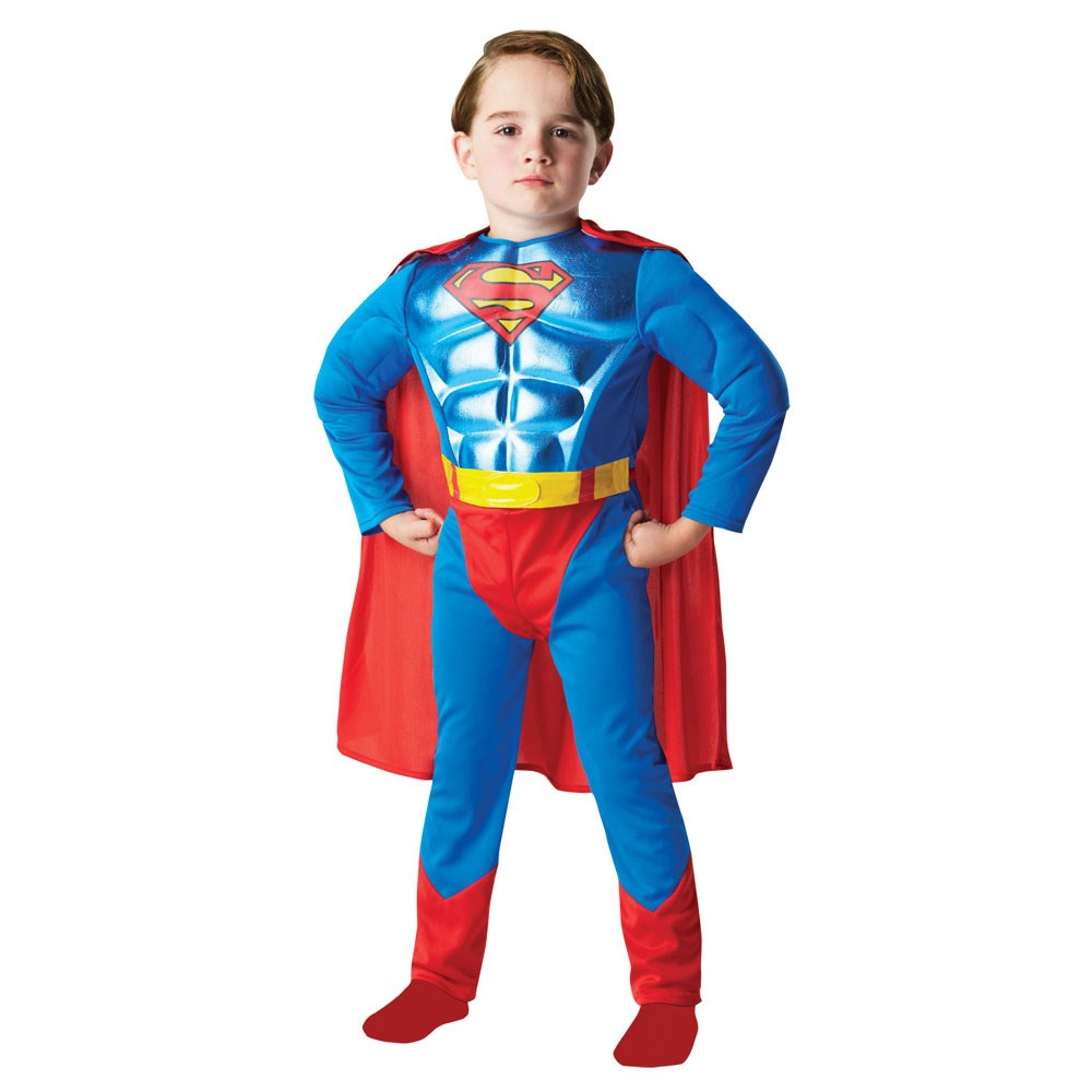 Supermand Metallisk Bryst 104 cm