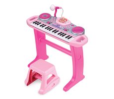Keyboard til børn med skammel Pink
