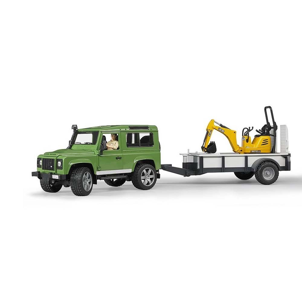 Land Rover Defender med trailer og minig