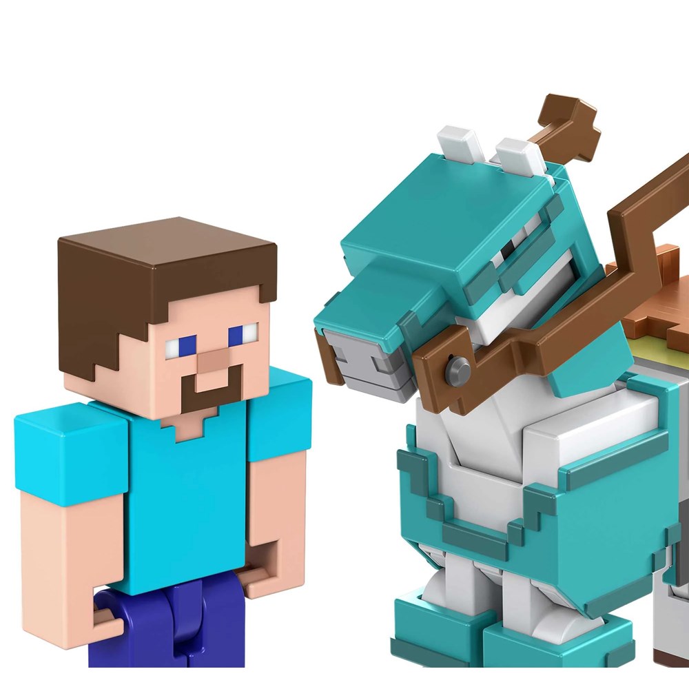 Ønske Arrangement Taxpayer Køb Minecraft Steve & Armored Horse Figurer - PandaShop - Legetøj online